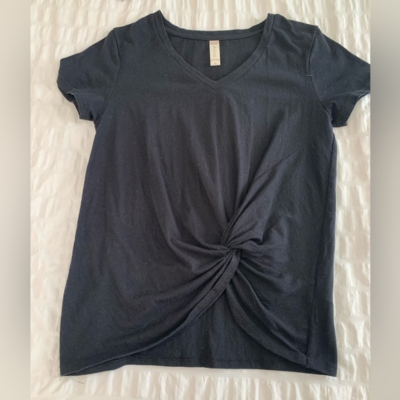 Altar'd State Black V-Neck Twist Front Tee - Picture 5 of 16